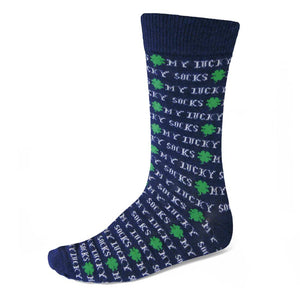 Men's lucky socks st. patrick theme sock on dark blue background