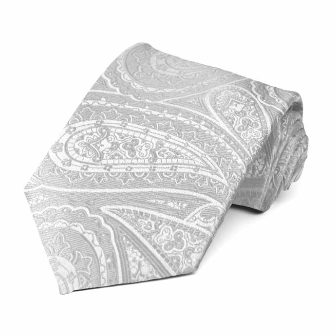 Pale Silver Shelton Paisley Necktie