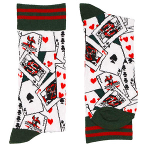 Folded pair of men's playing card socks