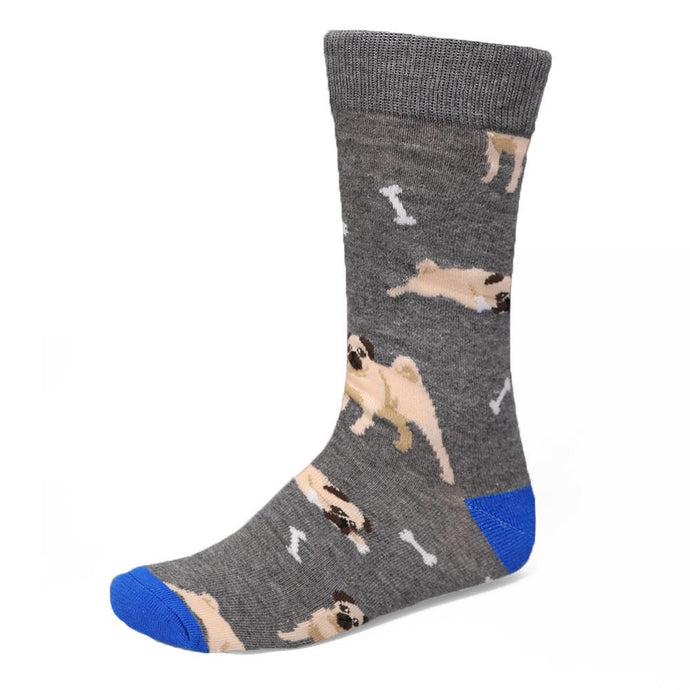 Men's gray socks with pup dog design