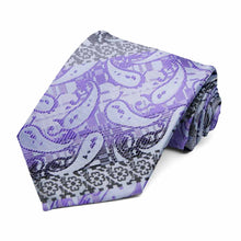 Load image into Gallery viewer, Purple Vernon Paisley Necktie