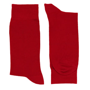 Pair of men's red socks folded