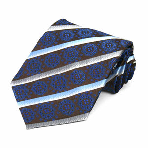 Royal Blue Mesa Medallion Stripe Necktie