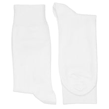 Load image into Gallery viewer, Pair of men&#39;s white dress socks folded