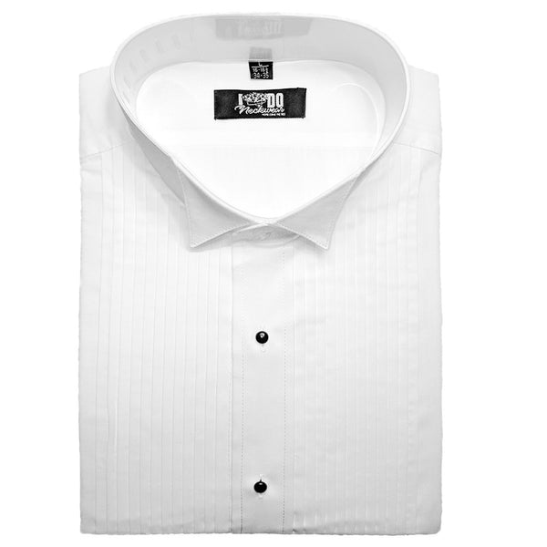 Men's Pleated Wing Collar Tuxedo Shirt TieMart