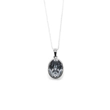 Load image into Gallery viewer, Graphite Gray Oval Shaped Crystal Necklace