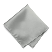 Load image into Gallery viewer, Mercury Silver Solid Color Pocket Square
