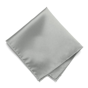 Mercury Silver Solid Color Pocket Square
