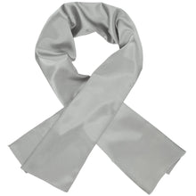 Load image into Gallery viewer, Women&#39;s mercury silver scarf, crossed over itself