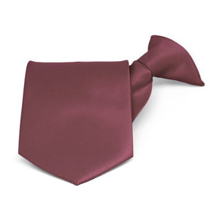 Merlot Solid Color Clip-On Tie
