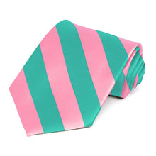 Load image into Gallery viewer, Mermaid and Pink Striped Tie