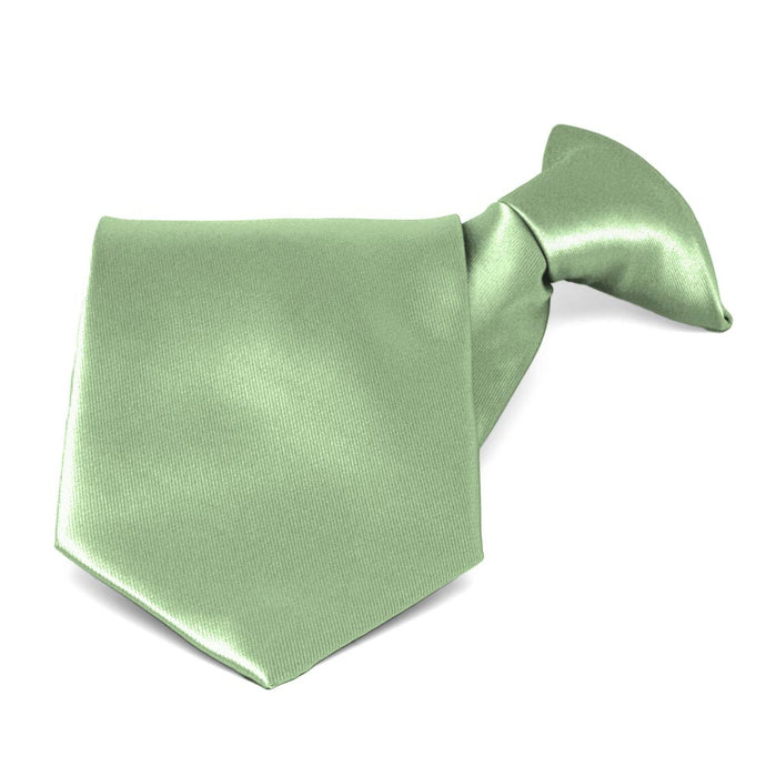 Mint Green Solid Color Clip-On Tie