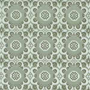 Closeup of a mint green floral like bow tie pattern