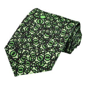 Men's money novelty tie in green and black