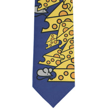 Load image into Gallery viewer, Mouse and cheese themed novelty tie front view