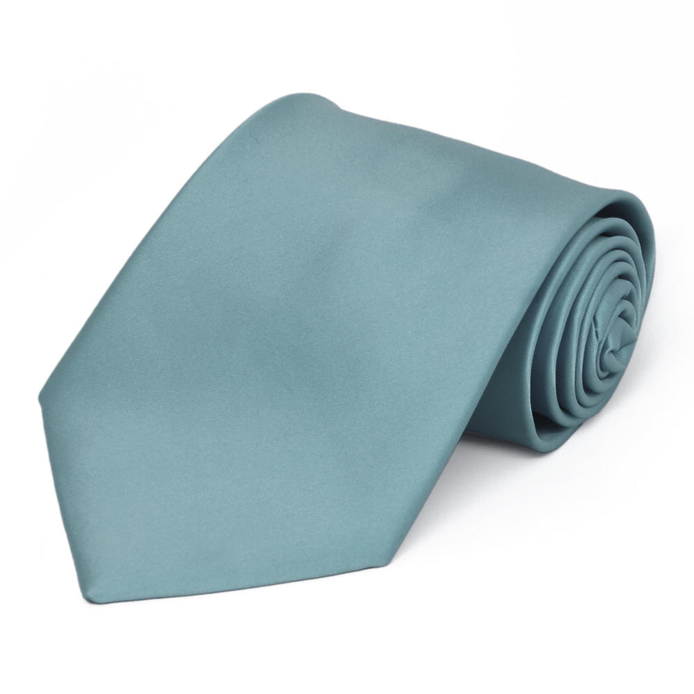 Mystic Blue Premium Extra Long Solid Color Necktie