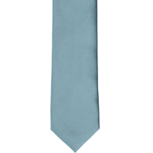 Load image into Gallery viewer, Front bottom view of a mystic blue premium slim tie