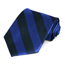 Load image into Gallery viewer, Navy Blue and Royal Blue Striped Tie