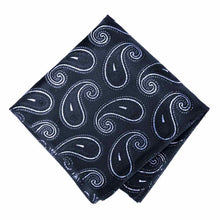 Load image into Gallery viewer, Navy Blue Berkshire Paisley Pocket Square