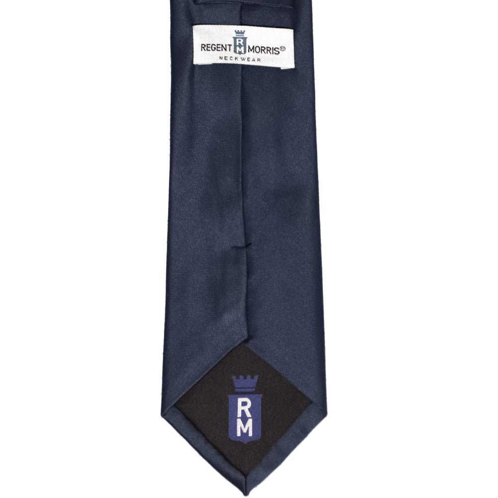 Navy Blue Cotton/Silk Narrow Necktie | Shop at TieMart