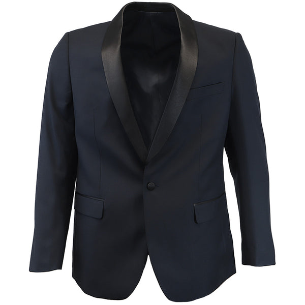 Navy Blue Premium Dinner Jacket TieMart Navy Blue Premium Dinner Jacket TieMart