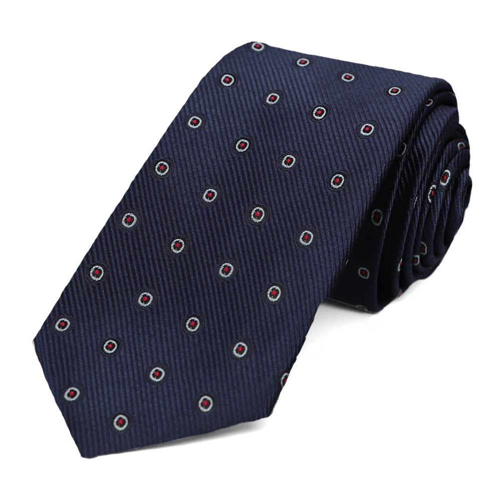 Navy Blue Willoughby Dotted Slim Necktie