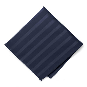 Navy Blue Elite Striped Pocket Square