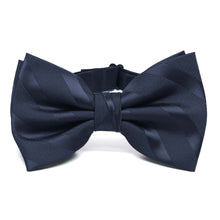 Load image into Gallery viewer, Navy Blue Elite Striped Bow Tie