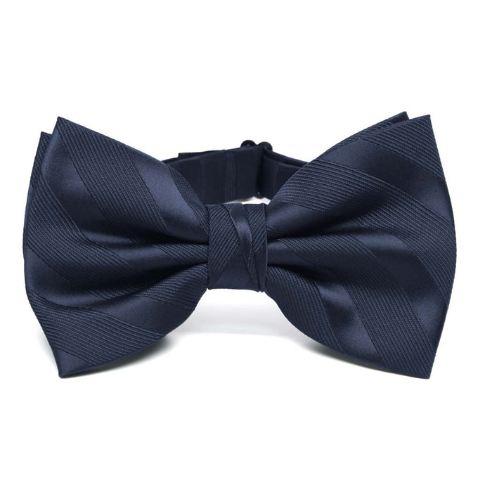Navy Blue Elite Striped Bow Tie