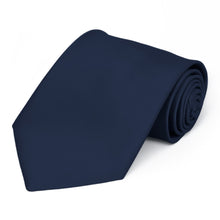Load image into Gallery viewer, Navy Blue Premium Extra Long Solid Color Necktie