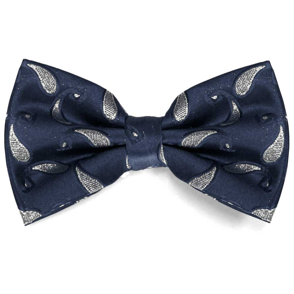 Navy Blue Fairport Paisley Bow Tie