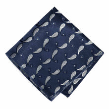 Load image into Gallery viewer, Navy Blue Fairport Paisley Pocket Square