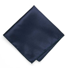 Load image into Gallery viewer, Navy Blue Herringbone Silk Pocket Square