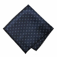 Load image into Gallery viewer, Navy Blue Danbury Grid Pocket Square