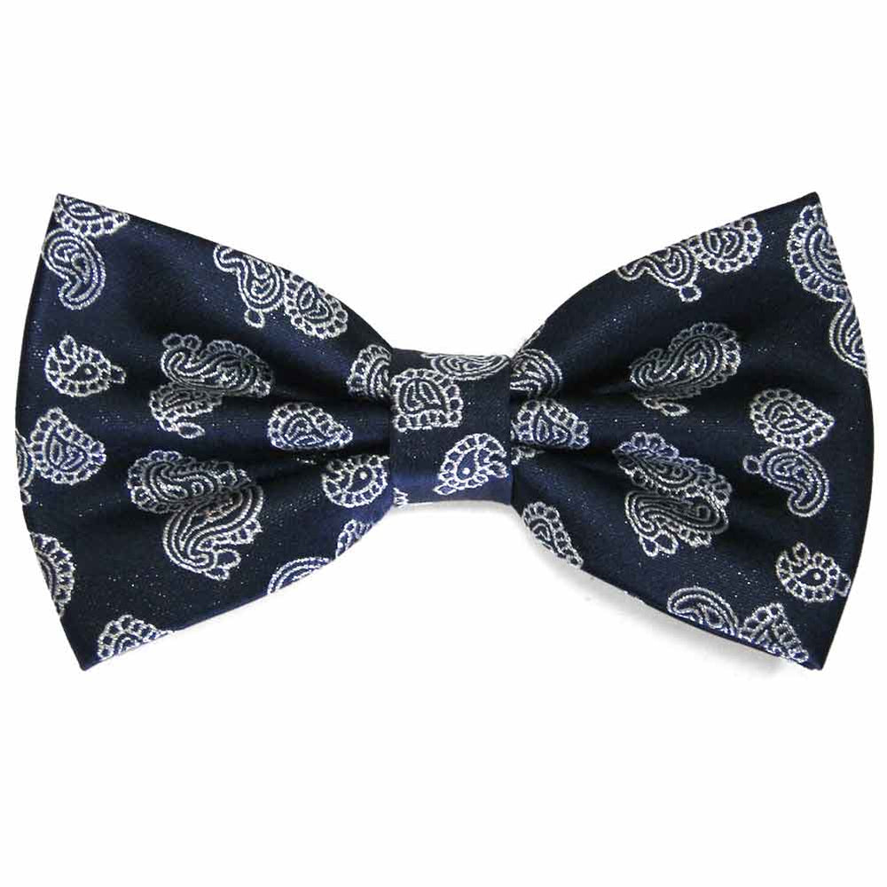 Navy Blue Ivanhoe Paisley Bow Tie