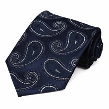Load image into Gallery viewer, Navy Blue Berkshire Paisley Necktie