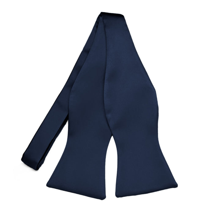 Navy blue self-tie bow tie