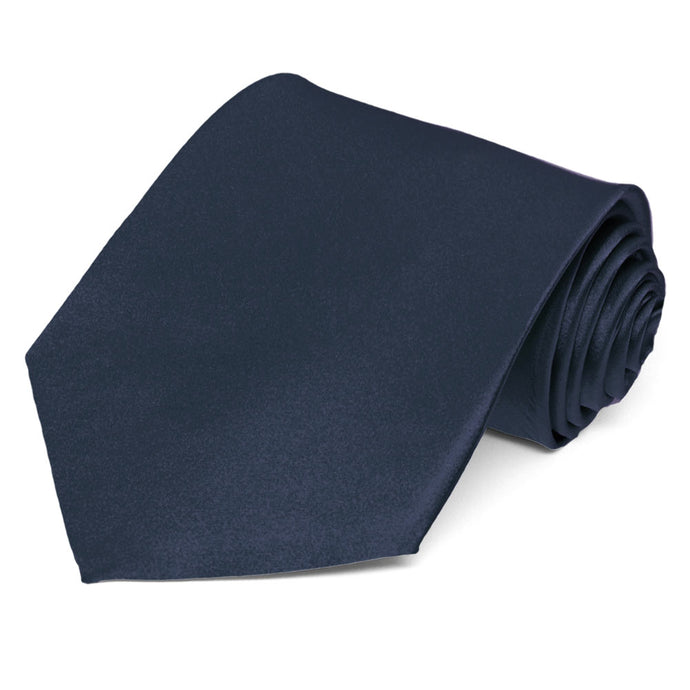 Navy Blue Silk Extra Long Necktie
