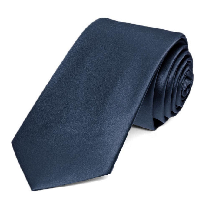 Navy Blue Silk Slim Necktie
