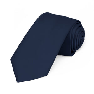 Navy Blue Premium Slim Necktie, 2.5" Width