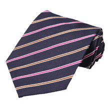 Load image into Gallery viewer, Dark Navy Stanley Striped Necktie