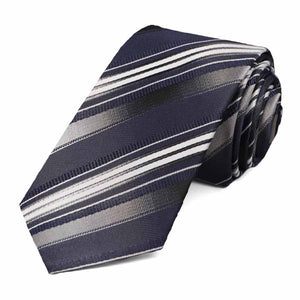 Navy Blue Blackshear Striped Slim Necktie