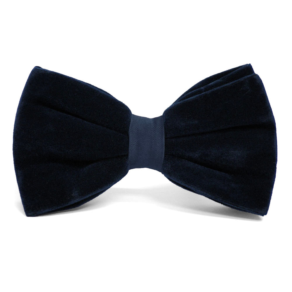 Navy Blue Velvet Bow Tie