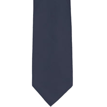 Load image into Gallery viewer, The front of a solid navy blue cotton tie