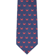 Load image into Gallery viewer, Navy necktie with red crab design