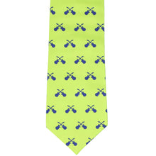 Load image into Gallery viewer, Front view neon green and royal blue guitar tie