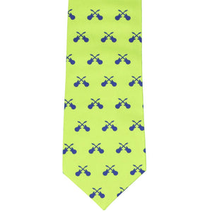 Front view neon green and royal blue guitar tie