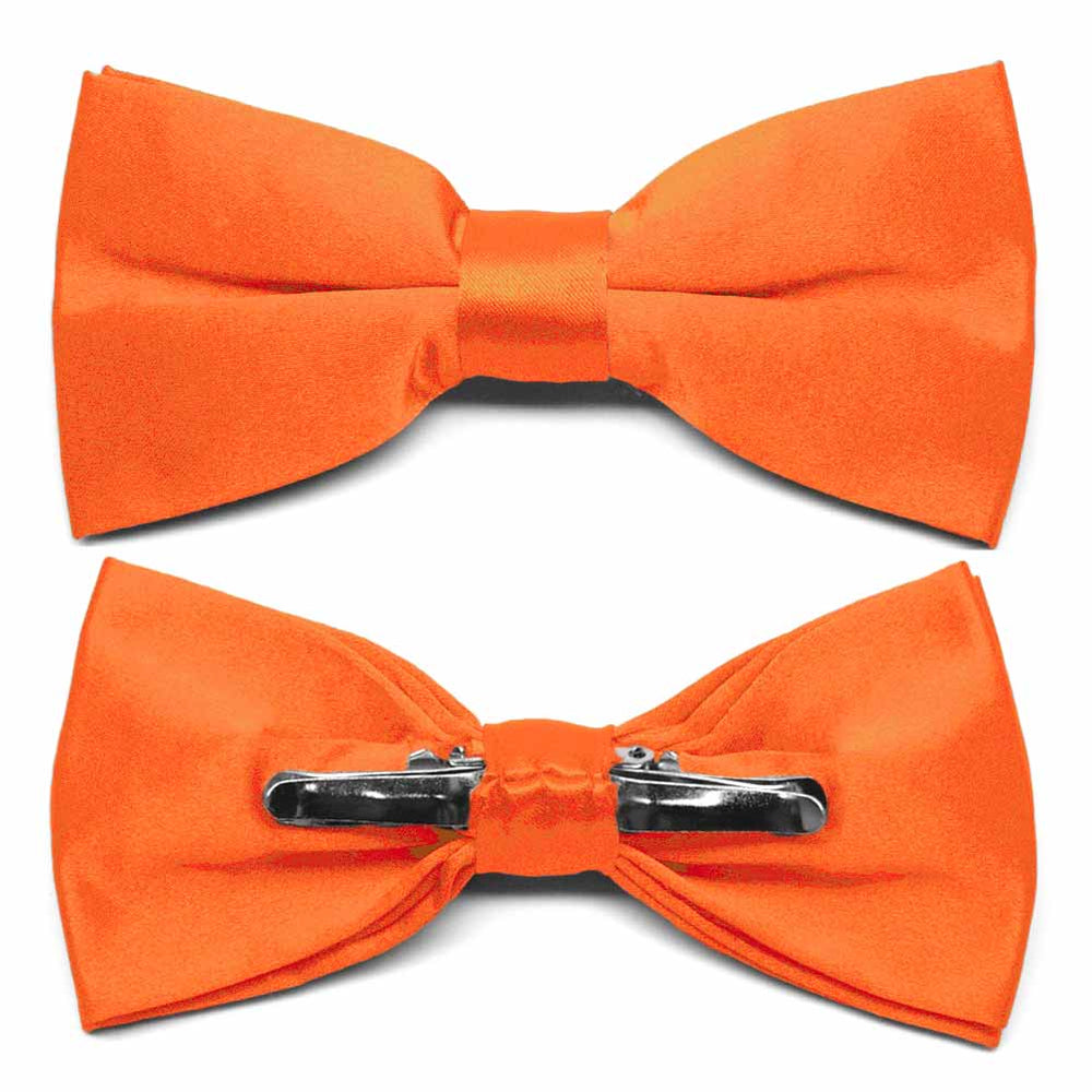 Neon Orange Clip-On Bow Tie