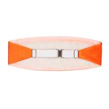 Load image into Gallery viewer, The back of a neon orange cummerbund, including the white elastic strap