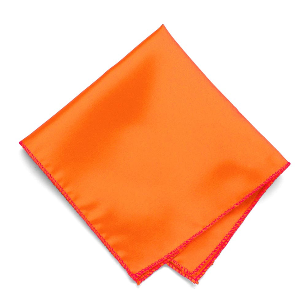 Neon Orange Solid Color Pocket Square